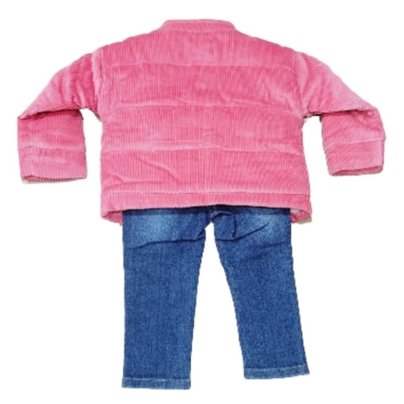 KOALA KIDS 3-pc Outfit 18M Pink Corduroy Plush Jacket Long Sleeve Tee Jeans NWT - Picture 10 of 16
